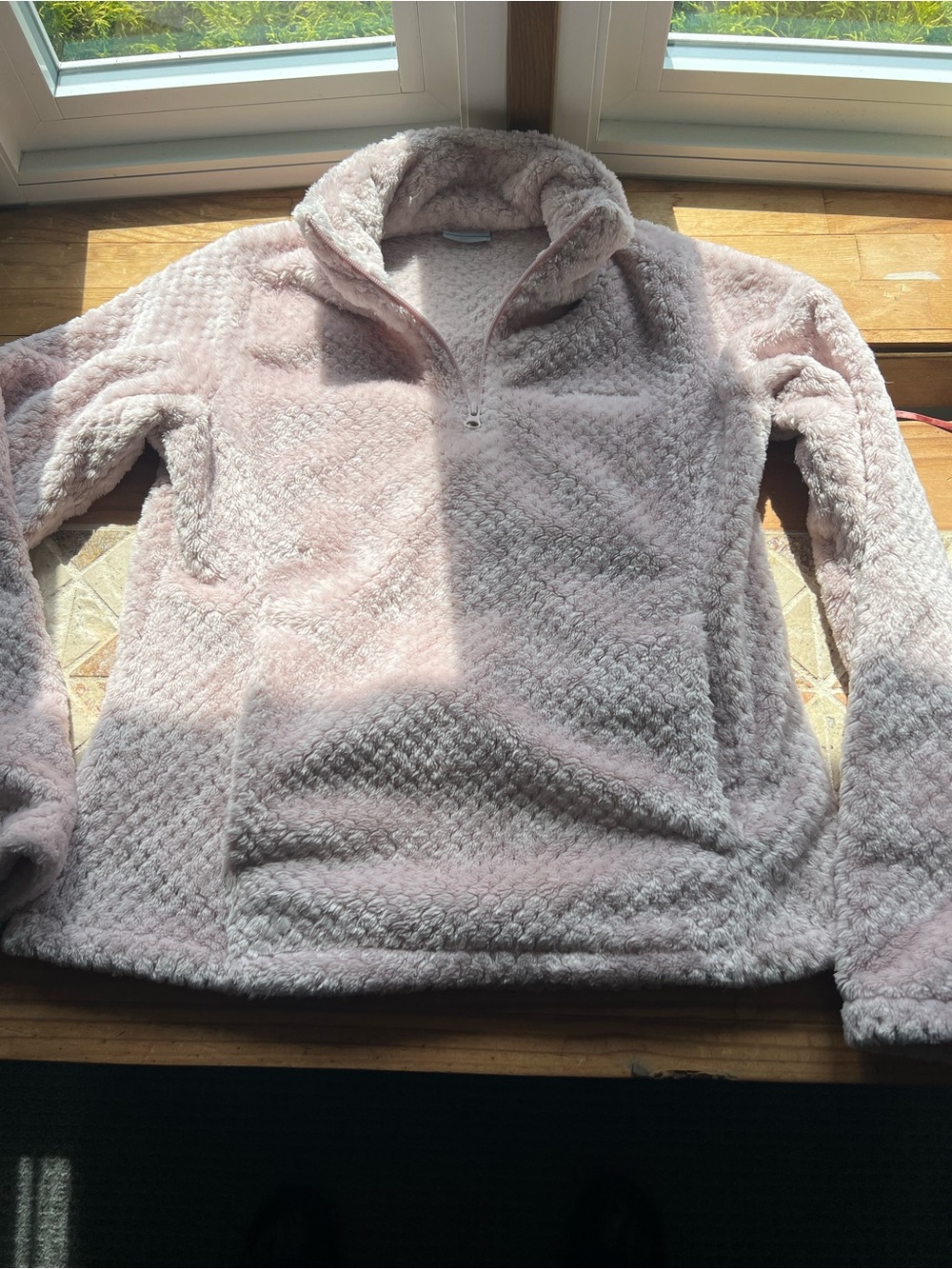 Columbia Women’s Pink 1/4 Zip Fleece Jacket Regular Fit Long Sleeve Size S # 474